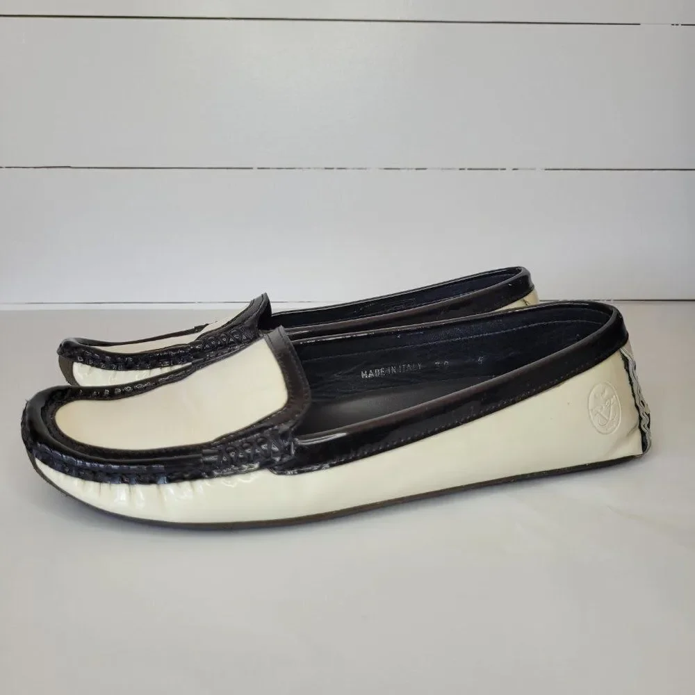 Frette Two-Tone Black and Cream Loafers